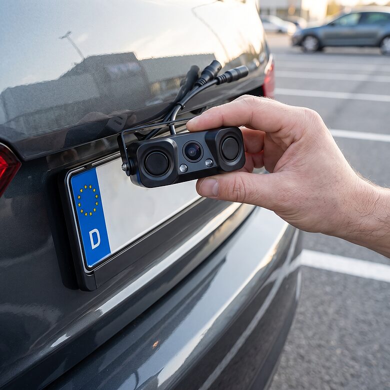 IZPĀRDOŠANA. Automašīnas atpakaļskata kamera ar attāluma sensoru (Metros) un nakts redzamību