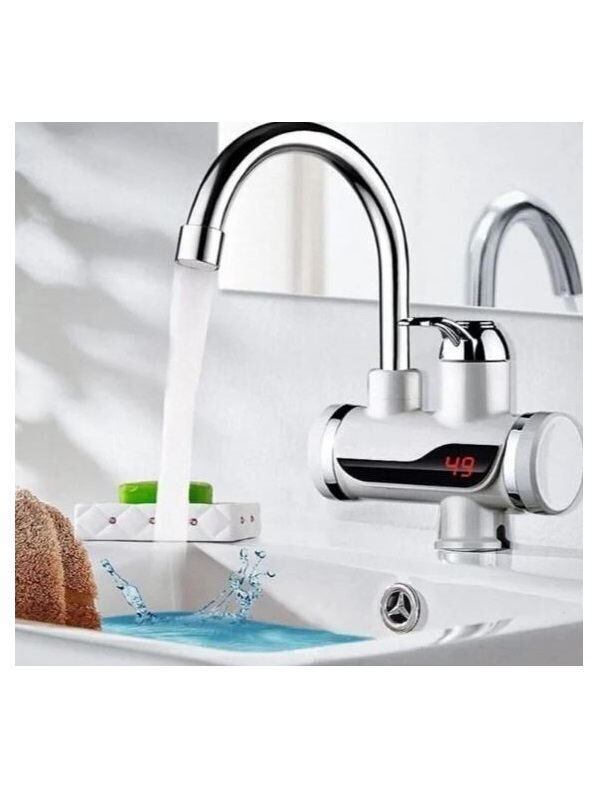 Caurteces ūdens sildītājs ar displeju, 3Kw, boilera aizstājējs