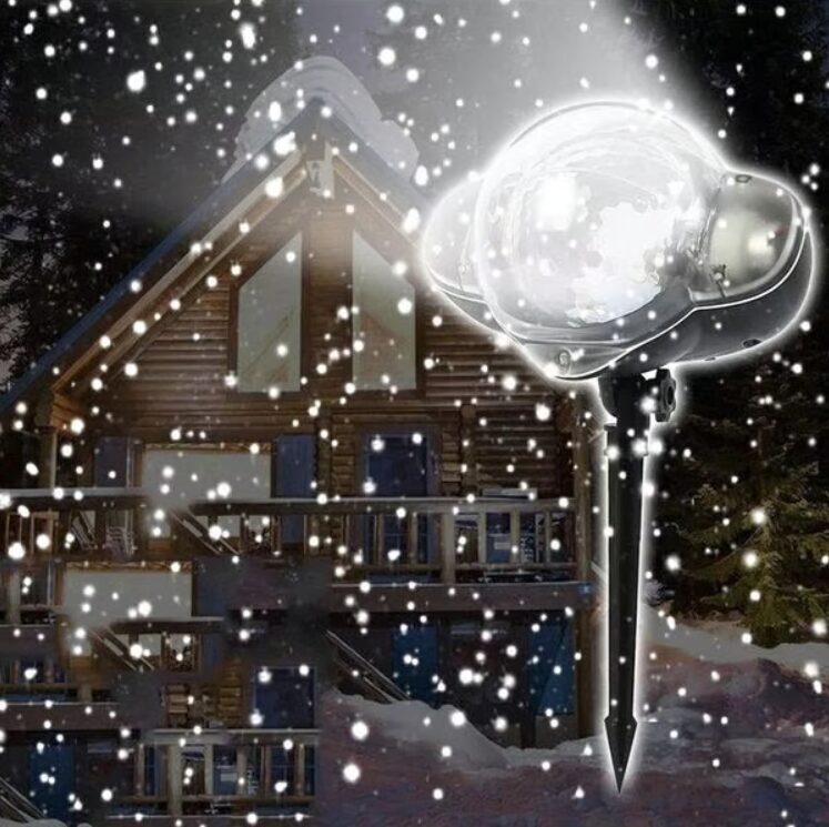 Led projektors Ziemassvētku sniegputeņa efekta gaisma, daudzkrāsaina