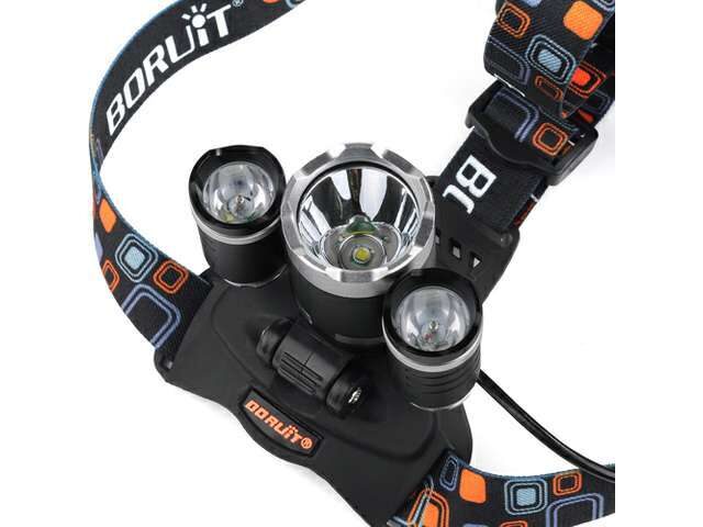 Galvas lukturis LED 3000 LM Black + akumulatori un lādētājs