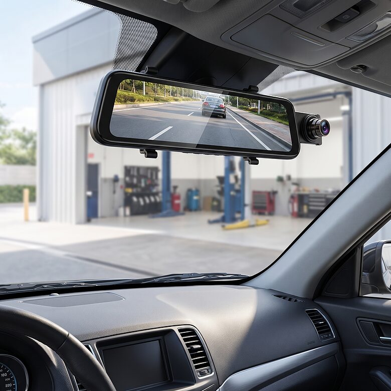 Auto reģistrators spogulis 10 collas 1080P ar divām kamerām 170° un atpakaļskata