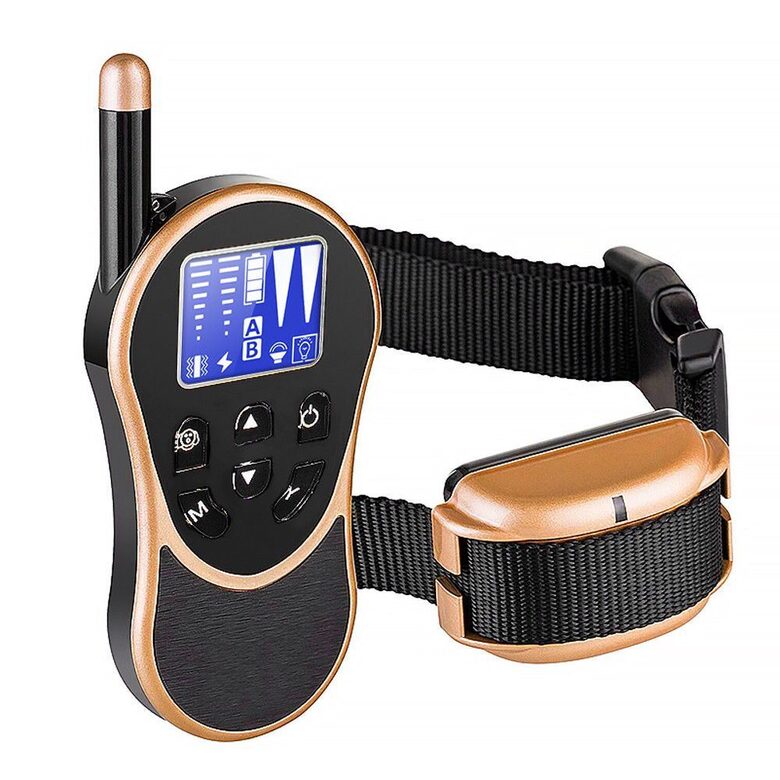 Suņu treniņu - apmācību siksna ar pulti, 600m attāluma diapazons, mitrumizturīga