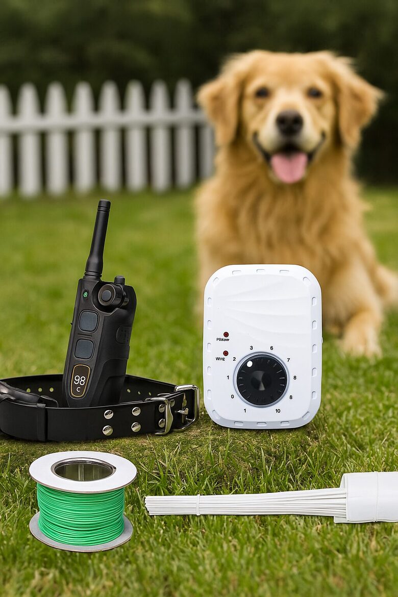 Suņu radiosēta (1000m) ar dresūras - treniņsiksnu (2000m) ūdens izturīga (var peldēt) ar elektro impulsu, vibro, skaņu, gaismas signālu un pulti ar LCD ekrānu