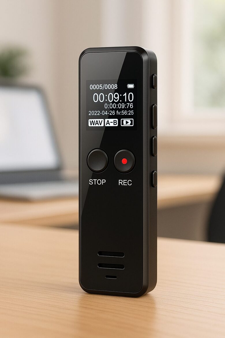 Digitālais balss ierakstītājs Diktafons 64Gb ar HD skaņu, MP3 funkciju un paroli – 35h darbības laiks