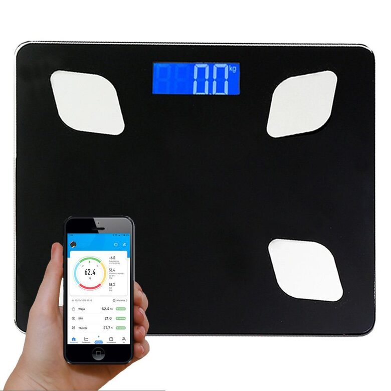 Ķermeņa svari ar Bluetooth (Ķermeņa analīze, tauku %, muskuļu, kaulu un ūdens %