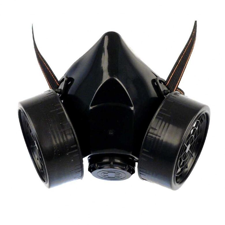Respirators ar dubultu filtru, sejas aizsargmaska