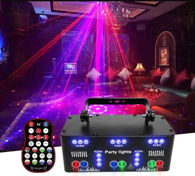 Jaudīgs Lāzera projektors ar dažādiem rakstiem, Disko gaismas