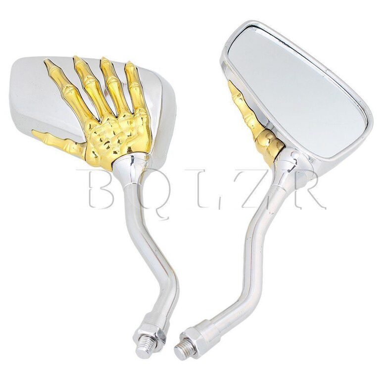 Motocikla atpakaļskata spoguļi, ( moto spoguļi ) universālie, pāris - 2gab, sudraba un zelta krāsā