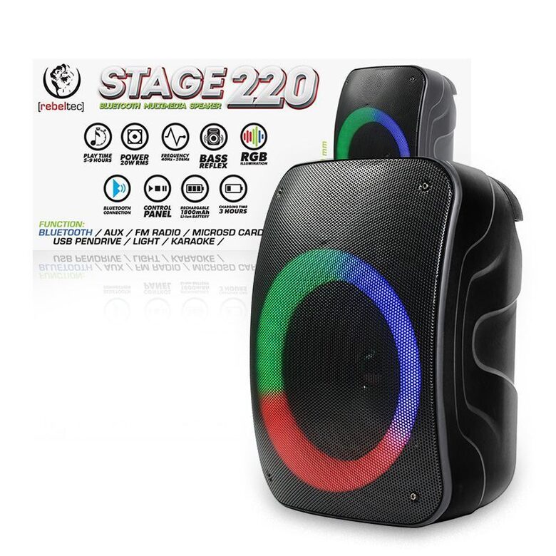 Bluetooth Skaļrunis ar Led, REBELTEC BT STAGE 220