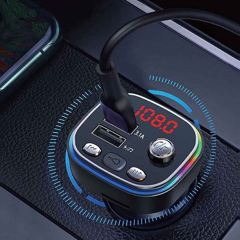 Fm transmiteris ar bluetooth (usb, Tf, charger, handsfree)