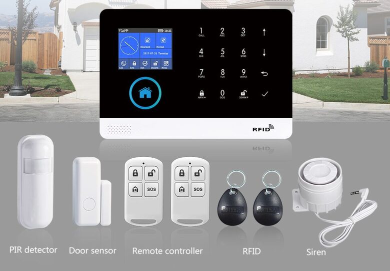 Gsm signalizācija ar SiM karti, Wifi (1 kustības sensors uz durvīm, 1 uz kustību), kad trauksme, zvana uz telefonu