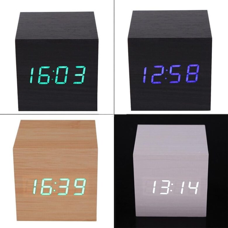 Koka kubs - LED pulkstenis modinātājs