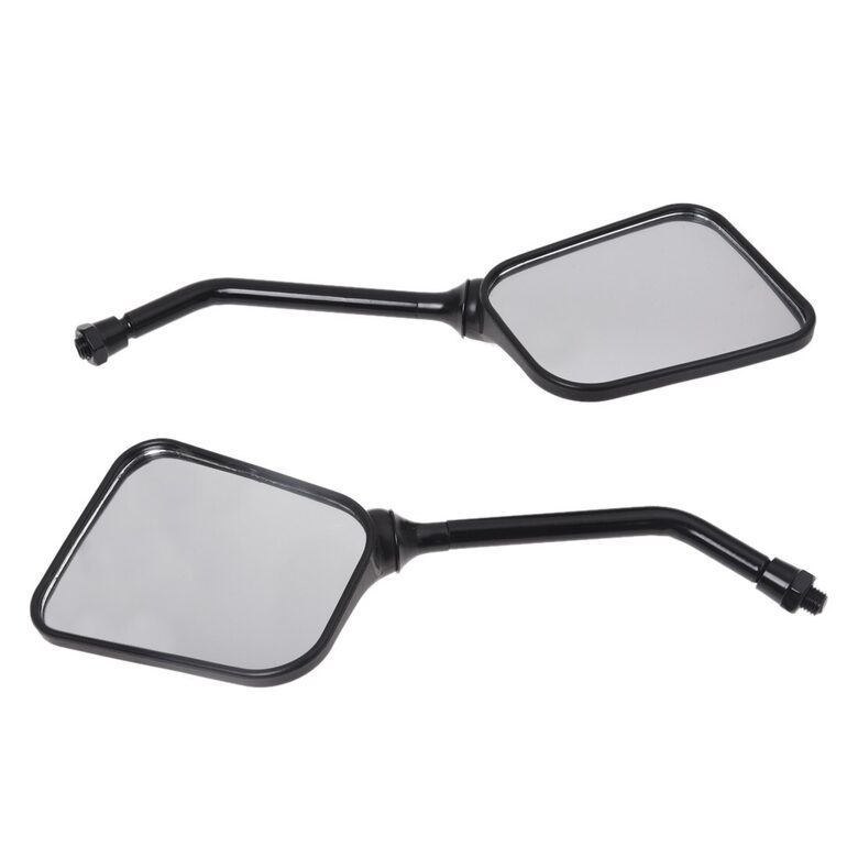 Motocikla atpakaļskata spoguļi ( moto spoguļi ) universālie 2gab, melni- kvadrātaini