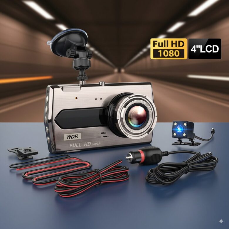 Automašīnas videoreģistrators ar divu objektīvu kamerām un HD displeju, Full HD 1080P, 170 °