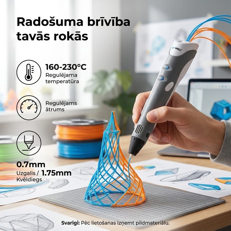 3D pildspalva ar uzpildes materiālu (pilns komplekts)