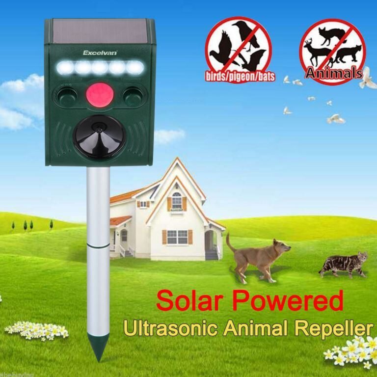 Dzīvnieku ultraskaņas atbaidītājs ar saules baterijām un kustības sensoru