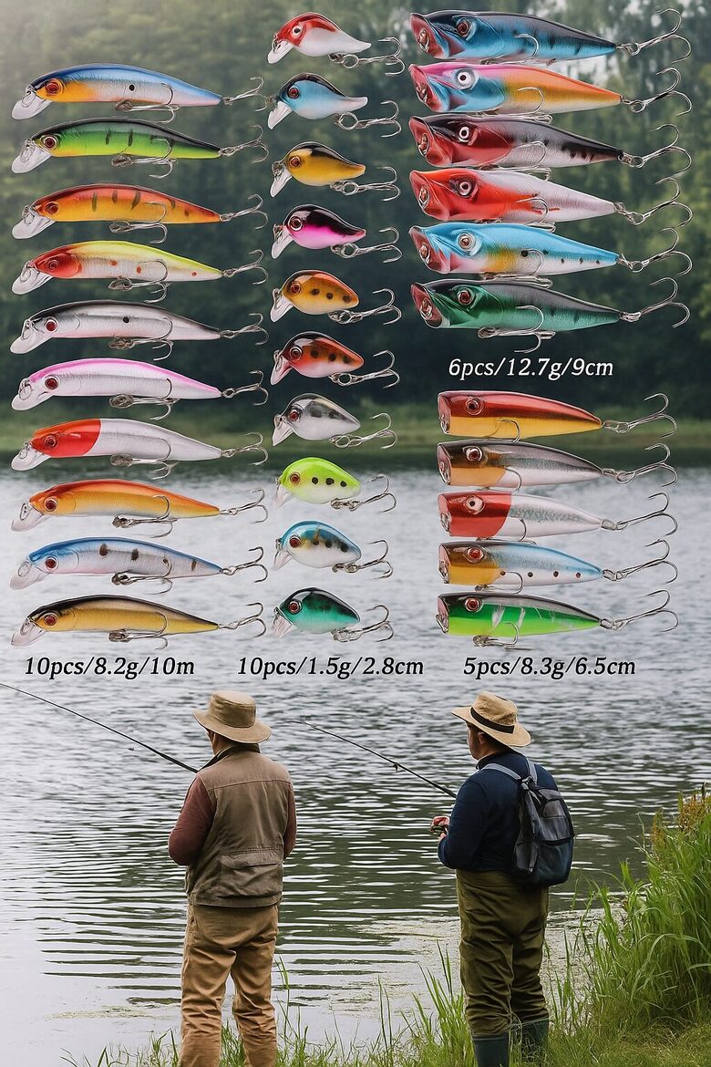 Vobleru komplekts 31gab (dažādu krāsu un izmēru vobleri)