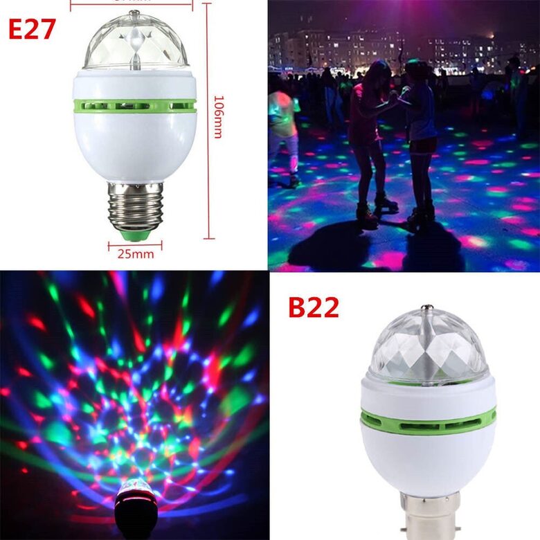 Rotējošā spuldzīte, E27 cokols