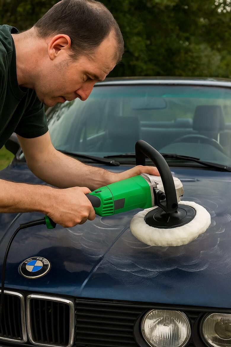 Pulējamā mašīna 1200w ar elektroniski maināmu ātrumu un pulēšanas spilventiņu