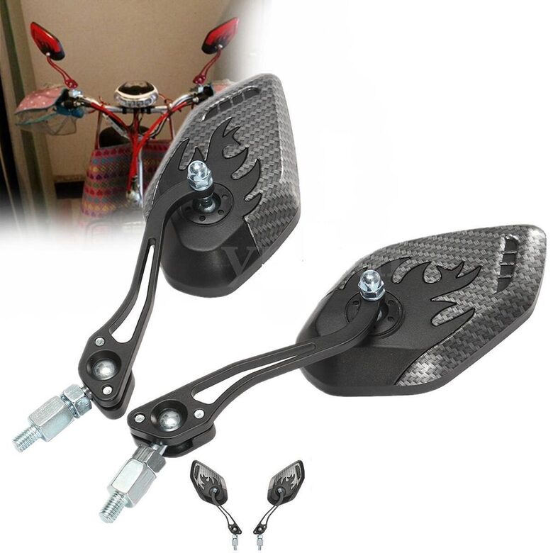 Motocikla atpakaļskata spoguļi (moto spoguļi) universālie 2gab, snake- pelēki