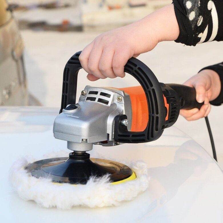 Pulēšanas aparāts, pulējamā mašīna / slīpmašīna, 1400W ar regulējamu ātrumu un ar bagātīgu pulēšanas piederumu komplektāciju