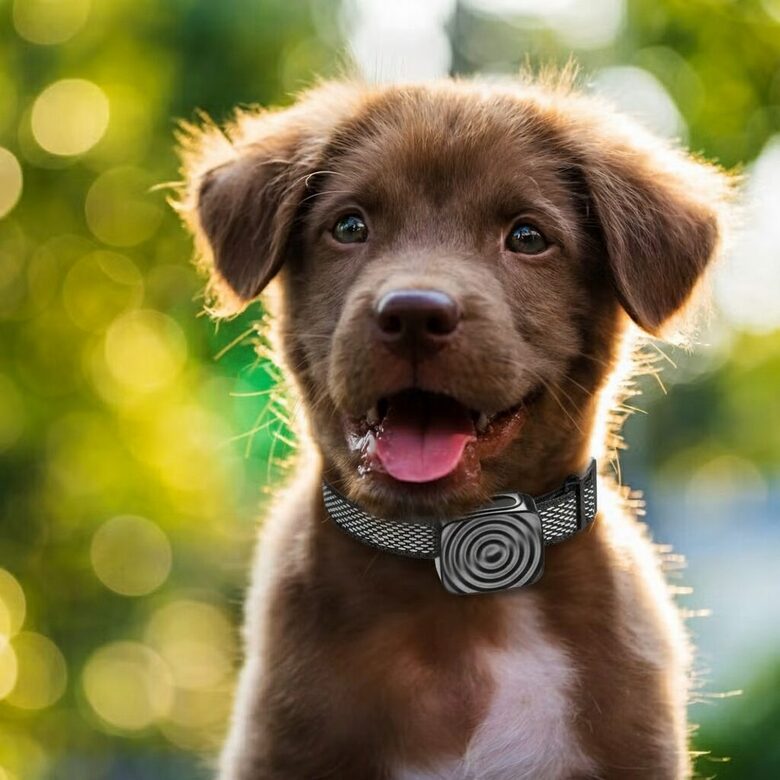 Mini Suņu pretriešanas kakla siksna (4 x 4,5 cm, skaņas signāls, vibrācija), mazo šķirņu sunīšiem un kucēniem, antilaj