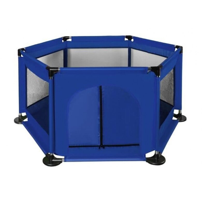 Bērnu drošības sētiņa, manēža - saliekama 125 / 110 / 65cm, tumši zila
