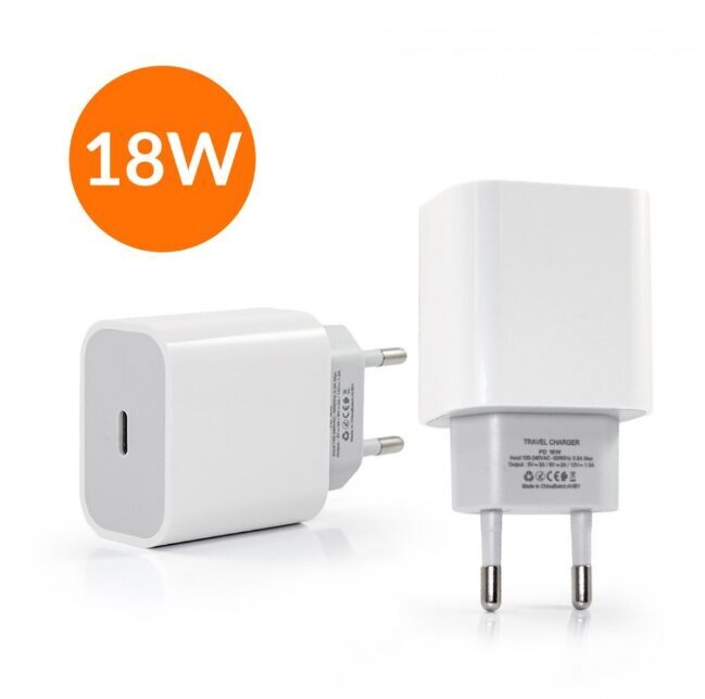 Lādētājs 18w, Izejas tips C, balts