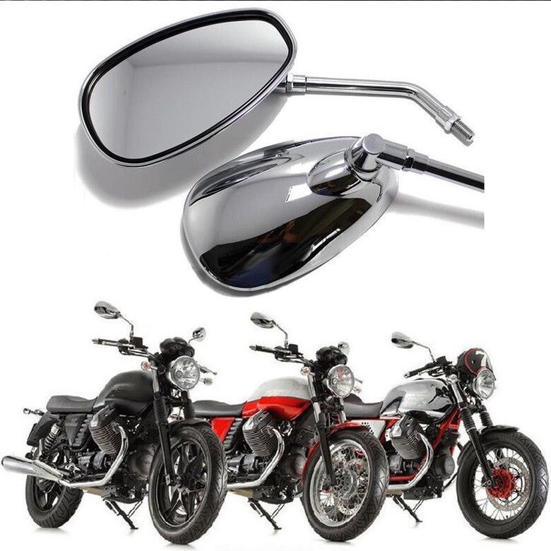 Universāli motocikla atpakaļskata spoguļi, ( moto spoguļi ), pāris - 2gab, sudraba