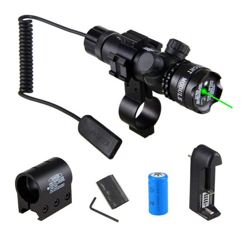 Lāzera tēmeklis ar distances slēdzi - zaļā krāsā