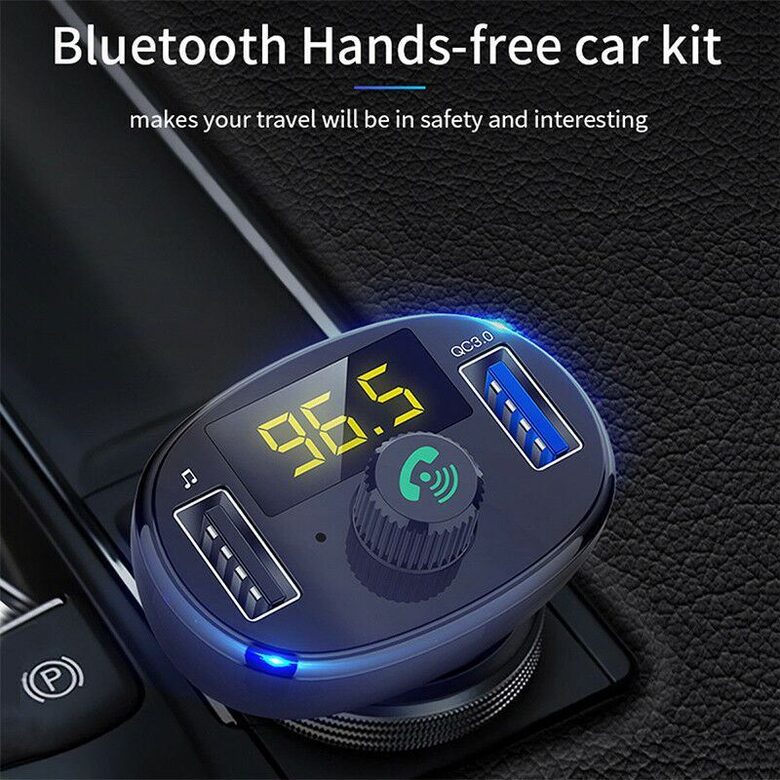 Transmiteris, automašīnas bluetooth modulators, USB ātrās uzlādes lādētājs, MP3 atskaņotājs ar handsfree