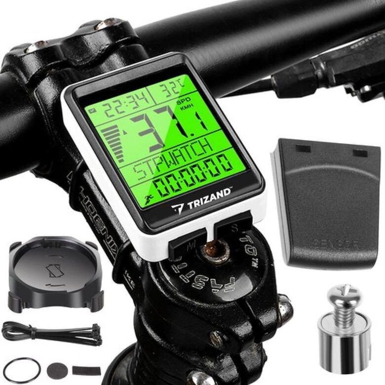 Bezvadu Velo spidometrs ar apgaismojumu (6 x 4.5 x 1.5 cm)