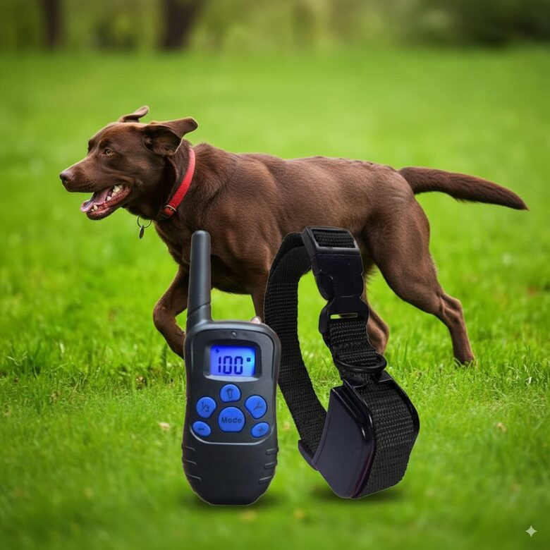 Suņu dresūras siksna LĀDĒJAMA / MITRUMIZTURĪGA ar vibrācijas funkciju un elektro impulsu