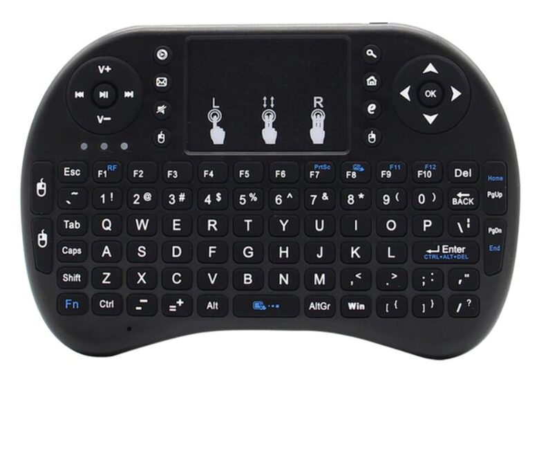 Mini bezvadu klaviatūra 2.4g (pele, burti, pogas)
