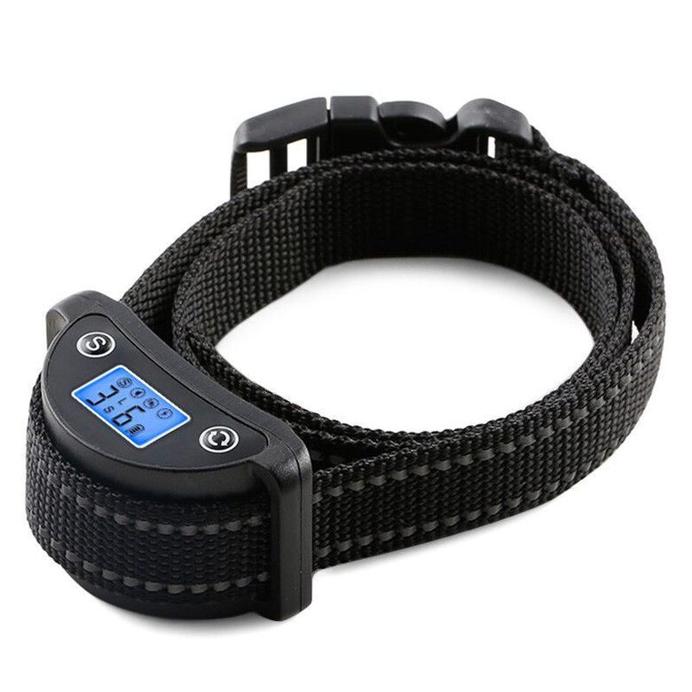 Mitrumizturīga suņu pretriešanas kakla siksna ar LCD ekrānu, antilaj