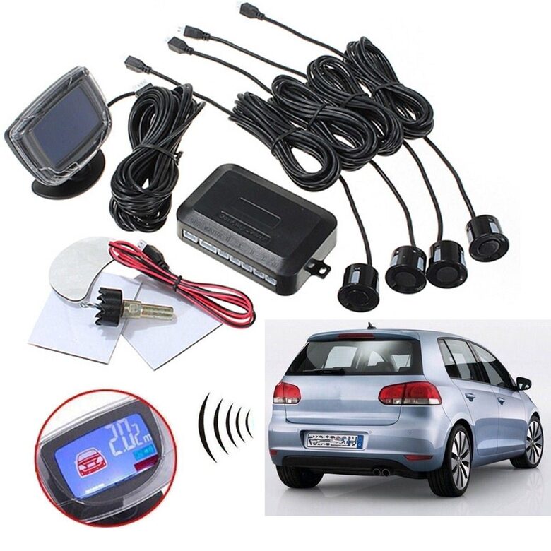 Parkošanās sistēma ar 4 sensoriem un LCD ekrānu, ūdensizturīgs