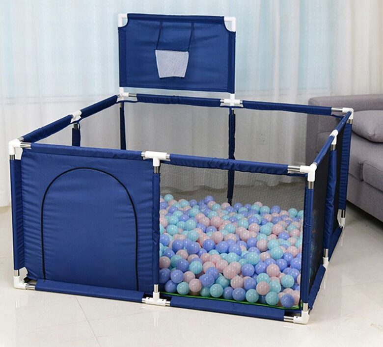 Bērnu sētiņa - manēža 128x128x62cm, zila