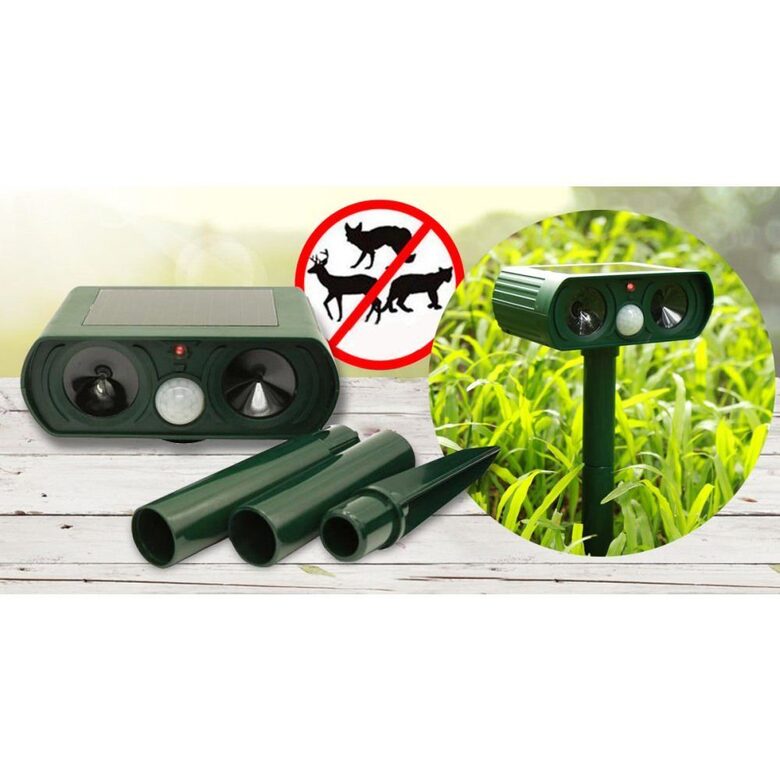 Ultraskaņas dzīvnieku aizbaidītājs, lādējas no saules