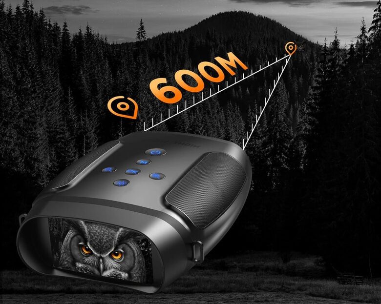 Nakts redzamības binoklis 600m ar ierakstu