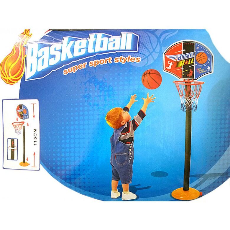 Basketbola grozs ar statni un bumbu, 115cm