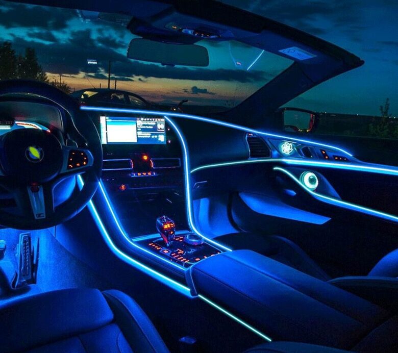 Automašīnas LED lente salona izgaismošanai, 3m (krāsas: balta, dzeltena, sarkana, zaļa, zila, rozā)