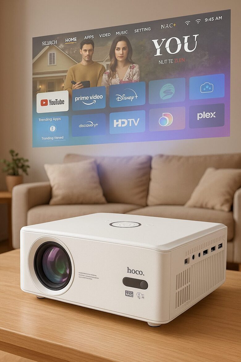 HOCO DT3 Full HD Android projektors ar Wi-Fi un Bluetooth – projekcijas iespējas mājām, birojam un izklaidei