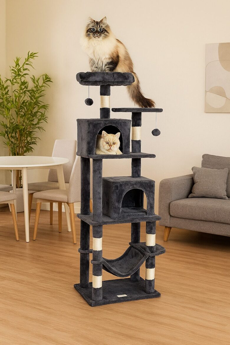 Daudzlīmeņu Kaķu māja Paradīzes Tornis – Aktivitāšu un Atpūtas Centrs Kaķiem 160cm