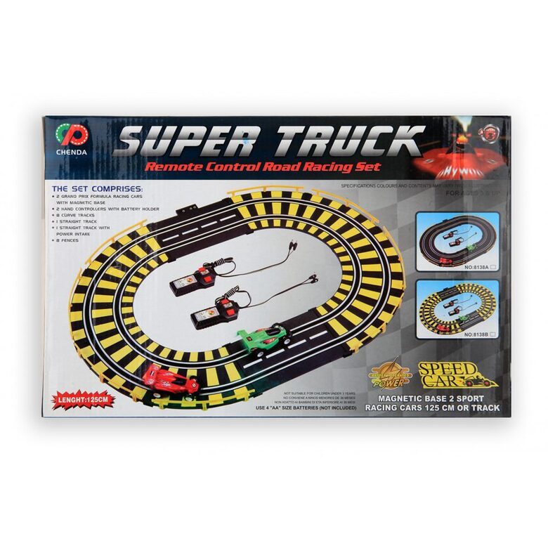 Bērnu mašīnu trase ar 2 mašīnām, 125cm