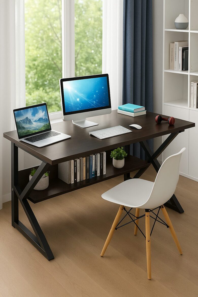 IZPĀRDOŠANA. Darba datora galds ar plauktu 80x40 cm – kompakts rakstāmgalds mājai un birojam