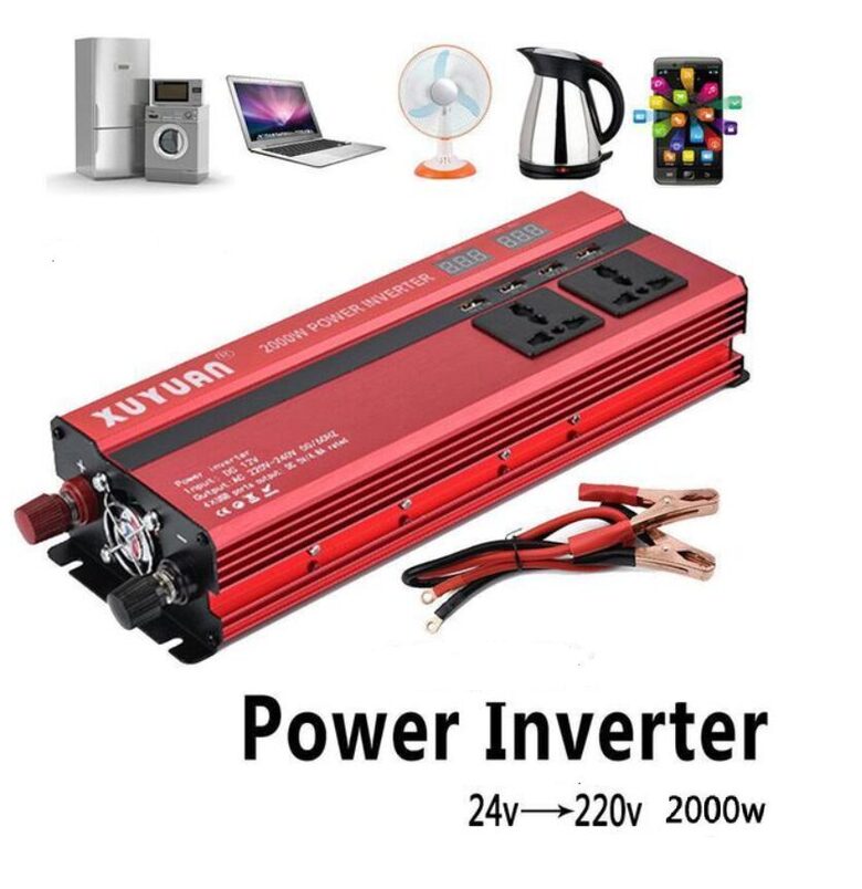 Strāvas pārveidotājs (24v-220v) 2000w, inverters ,sprieguma pārveidotājs