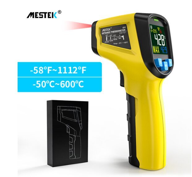 Lāzera termometrs (- 50 - 600 + C), Bezkontakta digitālais infrasarkanais pirometrs