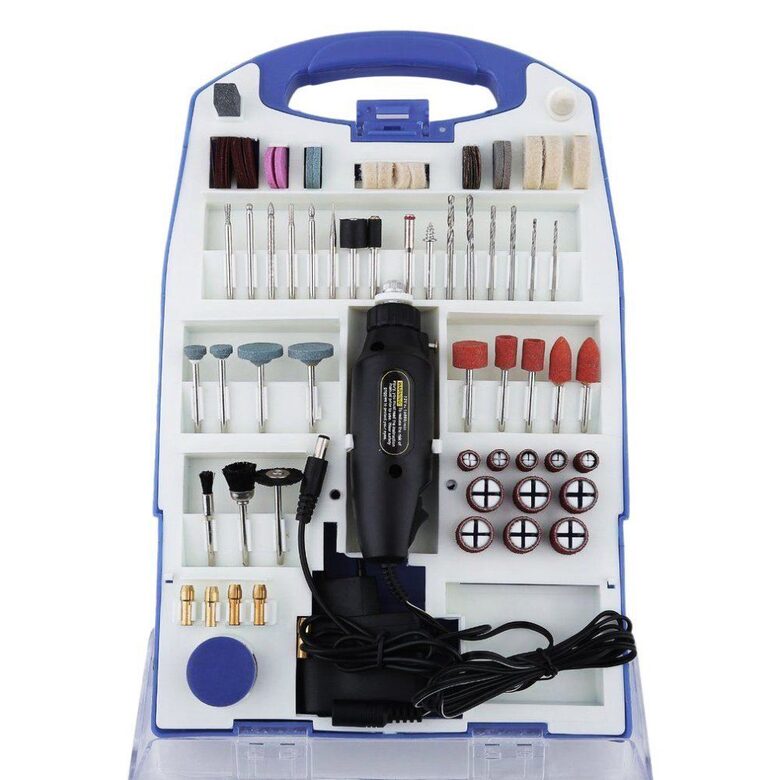 Rokas frēze - slīpēšanas komplekts ar dažādiem uzgaļiem 103gab, 30w