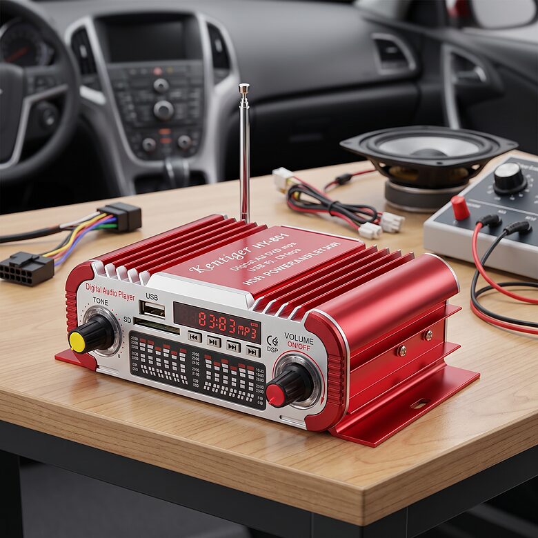 Audio pastiprinātājs,Stereo Hi-Fi, FM radio, MP3 Speaker, 12V