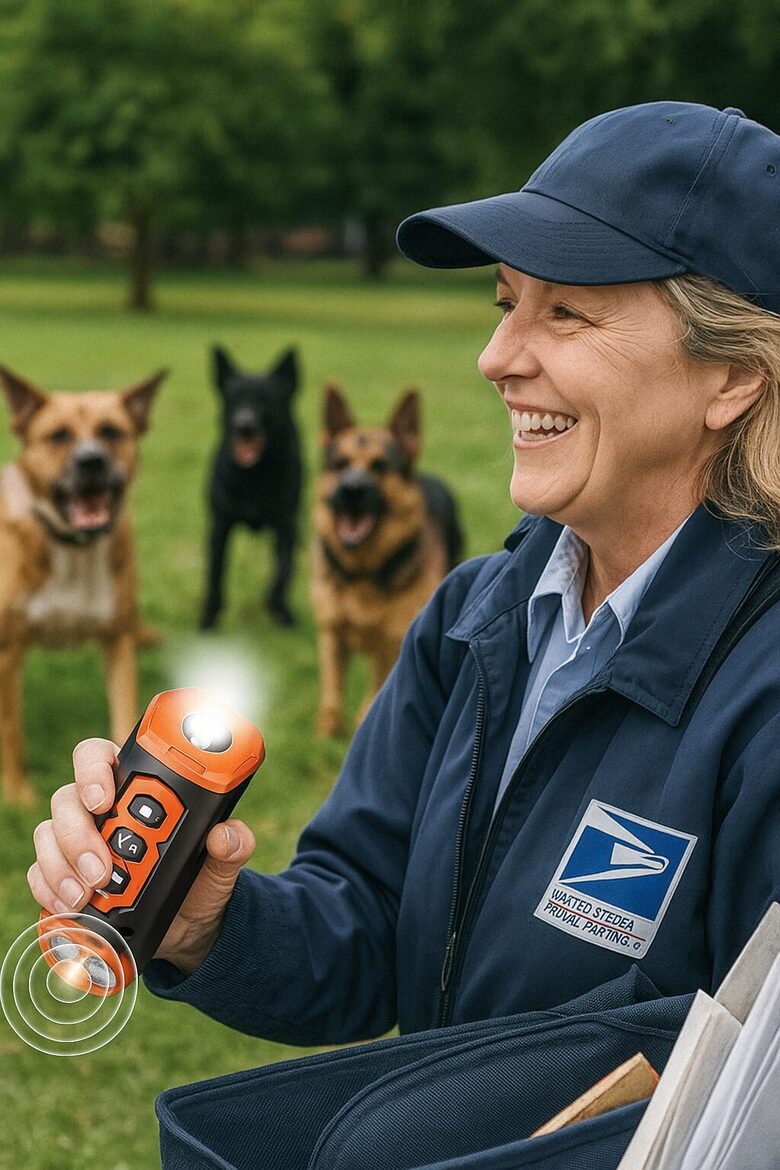Jaudīgs (3x membrānas) Suņu atbaidītājs - nomierinātājs ar ultraskaņu un gaismu (darbojas pret visu šķirņu suņiem, kaķiem, lapsām, vilkiem)
